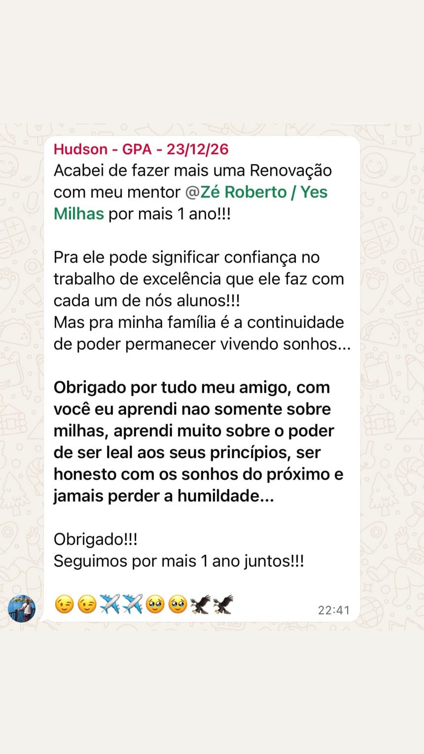 Mensagem de Hudson